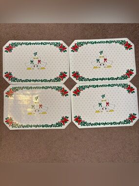 Vintage Kitchen Geese Christmas Placemats Set of 4 1990’s